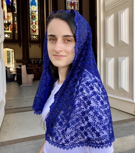 Véu Azul Royal para Casadas